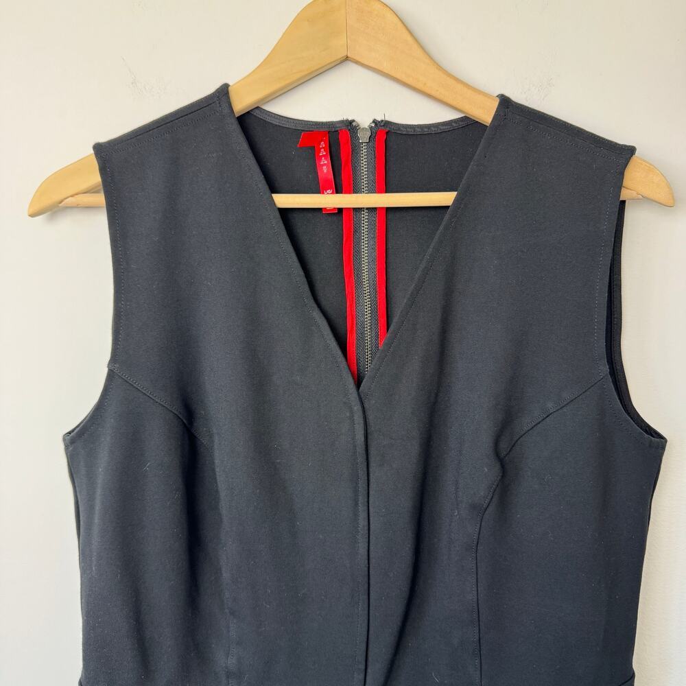 Spanx Perfect Sleeveless Jumpsuit Black Large Ponte Flare Leg Core Shaping - Picture 7 of 11